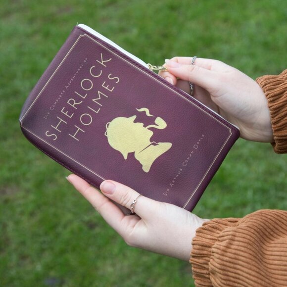 Sherlock Holmes Silhouette Book Pouch Purse Clutch - Book Lover Gifts - Picture 4 of 7